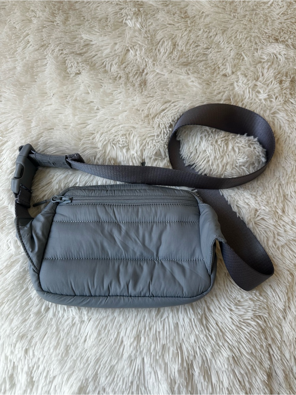 LULULEMON Quilted Grid Belt Bag Grey Sage 1.5L Crossbody Fanny Pack Retired - Picture 2 of 7